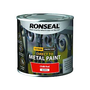 Ronseal Direct To Metal Paint Chilli Red Gloss 250Ml