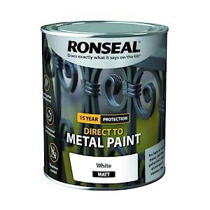 Ronseal Direct To Metal Paint White Matt 750Ml