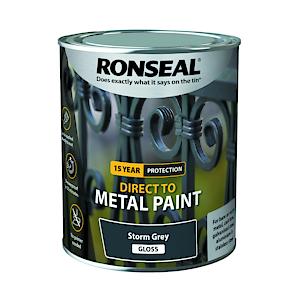 Ronseal Direct To Metal Paint Storm Grey Gloss 750Ml