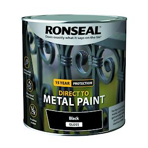 Ronseal Direct To Metal Paint Black Gloss 2.5L