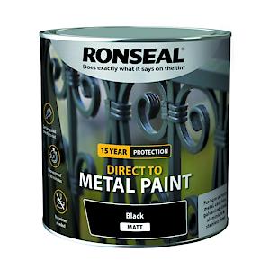 Ronseal Direct To Metal Paint Black Matt 2.5L