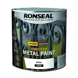 Ronseal Direct To Metal Paint White Satin 2.5L