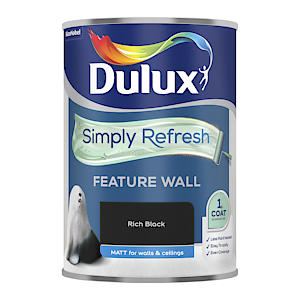 Dulux Simply Refresh Feature Wall Matt Emulsion Paint - Rich Black - 1.25L 5569122