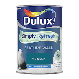 Dulux Simply Refresh Feature Wall Matt Emulsion Paint - Teal Tension - 1.25L, 5569246