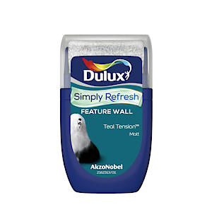 Dulux 5569263 Simply Refresh Feature Wall Matt Emulsion Paint, Teal Tension, 30 Ml