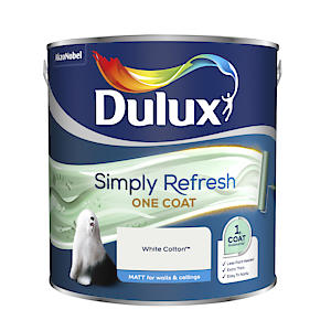 Dulux Simply Refresh Matt Emulsion Paint - White Cotton - 2.5L, 5382884