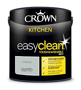 2.5L Crown Easyclean Kitchen Matt Emulsion Multi Surface Paint €“ Marble Top