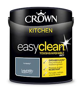2.5L Crown Easyclean Kitchen Matt Emulsion Multi Surface Paint €“ Runaway