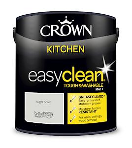 2.5L Crown Easyclean Kitchen Matt Emulsion Multi Surface Paint €“ Sugar Bowl