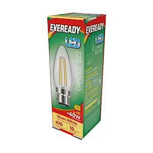 Er Led 4W Clear Candle 470Lm B22