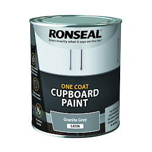 Ronseal One Coat Cupboard & Interior Wood Paint Satin Granite Grey 750ml.