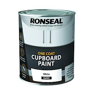Ronseal One Coat Cupboard & Interior Wood Gloss Paint White