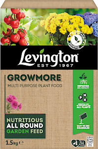 Levington Growmore All Purpose Plant Food Granules For Fruit Veg & Flowers 1.5kg