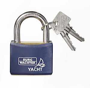 Burg-Wachter Yacht 460 Ni 50 Sb 50Mm Weatherprf Padlck 460Ni50Sb, Blue/Gold/Silver, 20.00 Mm
