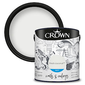 Crown 2.5L Breatheasy Matt Emulsion Paint For Walls & Ceilings - Fresh Coconut
