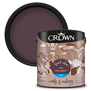 Crown 2.5L Breatheasy Matt Emulsion Paint For Walls & Ceilings - Ruby Chocolate