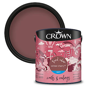 Crown 2.5L Breatheasy Matt Emulsion Paint For Walls & Ceilings - Winter Cherry