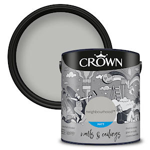 Crown 2.5L Breatheasy Matt Emulsion Paint For Walls & Ceilings - Neighbourhood