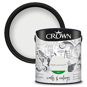 Crown 2.5L Breatheasy Silk Emulsion Paint For Walls & Ceilings - Fresh Coconut