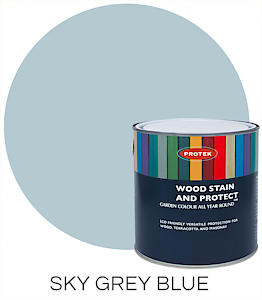 Protek Wood Stain And Protect - 1 Litre - Sky Grey Blue