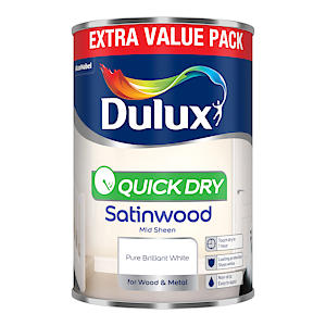 Dulux Retail Quick Dry Satinwood - Pure Brilliant White - 1.25L