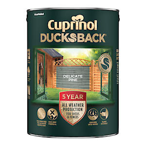 Cuprinol Ducksback Fence & Decking Stain | Delicate Pine | Non Slip | Water Repellent | 5 Litre