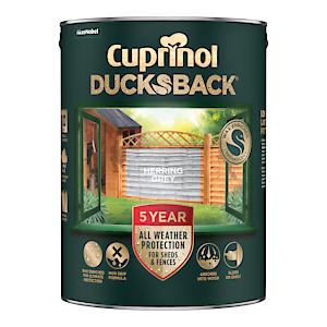 Cuprinol Ducksback Fence & Decking Stain | Herring Grey | Non Slip | Water Repellent | 5 Litre