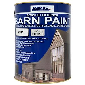 Bedec Bede2An0002/40 Barn Paint Matt White 2.5 Litre