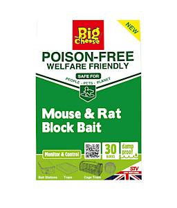 The Big Cheese, Poison-Free, Mouse & Rat Block Bait 10g x 30 | STV201