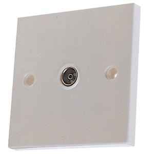 Standard White Flush Fitting 1 Gang Coax Aerial Socket