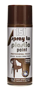 SPRAY TO PLASTIC PAINT BRWN GLOSS