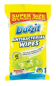 Duzzit Antibacterial Wipes, Pack Of 50