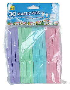 PLASTIC CLOTHES PEGS 30pk