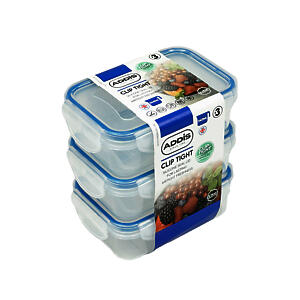 Addis Clip Tight Food Storage Containers 240 Ml Rectangle Pack Of 3 Clear