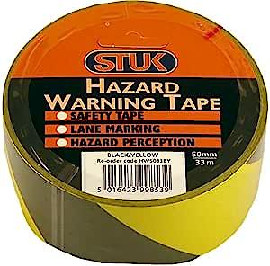 STUK HAZ WARN TAPE BK/YLW 50X33M