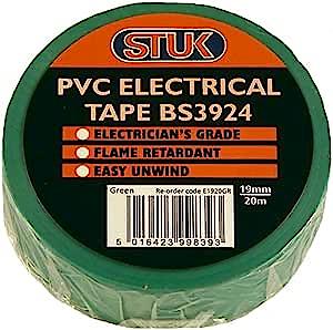 STUK PVC ELEC TAPE GREEN 19X20M