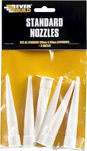 Everbuild Replacement Cartridge Nozzles – Suitable For Standard Cartridges – White – Pack Of 6