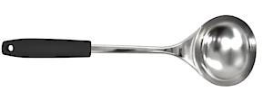 Fackelmann Initial Soup Ladle Stainless Steel  33Cm, Black & Silver