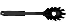 Fackelmann Initial Spaghetti Spoon 30cm, Black