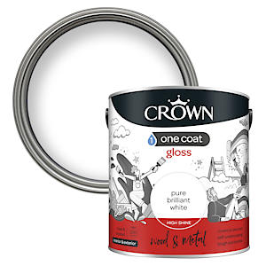 Crown One Coat Gloss, Pure Brilliant White 750ml