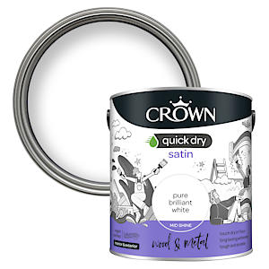Crown Quick Dry Gloss Interior & Exterior Brilliant White 2.5L