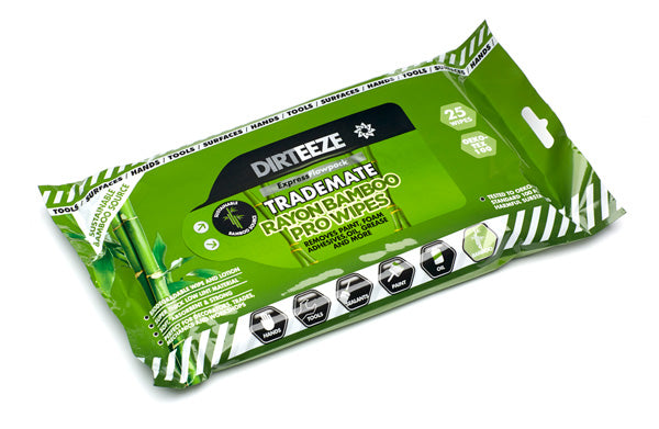 Dirteeze Trademate Rayon Bamboo Pro Wipes Green