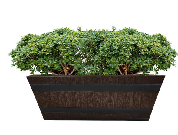 Fixtures Barrel Design Brown Trough 50.8cm x 25.4cm x 19cm