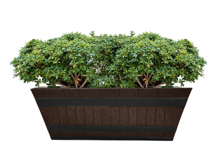 Fixtures Barrel Design Brown Trough 50.8cm x 25.4cm x 19cm