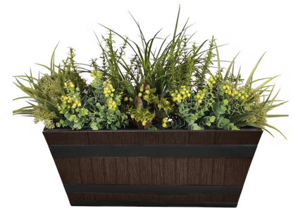 Fixtures Barrel Design Brown Trough 50.8cm x 25.4cm x 19cm