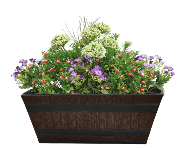 Fixtures Barrel Design Brown Trough 50.8cm x 25.4cm x 19cm