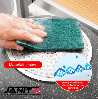 Janit-X Professional Use Large Kitchen Scourer Green 10 Pack