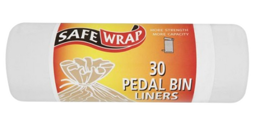 Safewrap White Peddle Bin Liners Size C 12 Litre Pack 30's