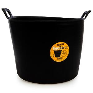 Xtrade Black Flexible Tub 42 Litre For Building Mixing Carrying Storage