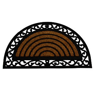 Jvl Karina Heavy Duty Rubber Coir Door Mat, Rattan, Brown, 45 X 75 Cm
